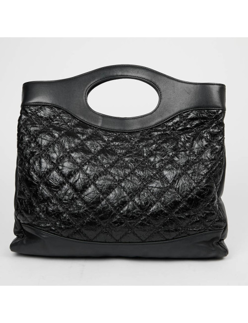 Grand cabas CHANEL 31 cuir froissé noir