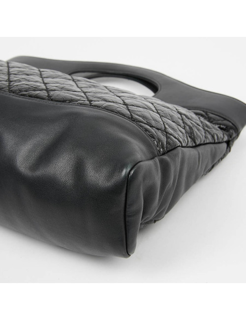 Grand cabas CHANEL 31 cuir froissé noir