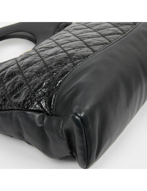 Grand cabas CHANEL 31 cuir froissé noir