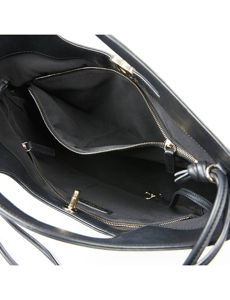 Grand cabas CHANEL 31 cuir froissé noir