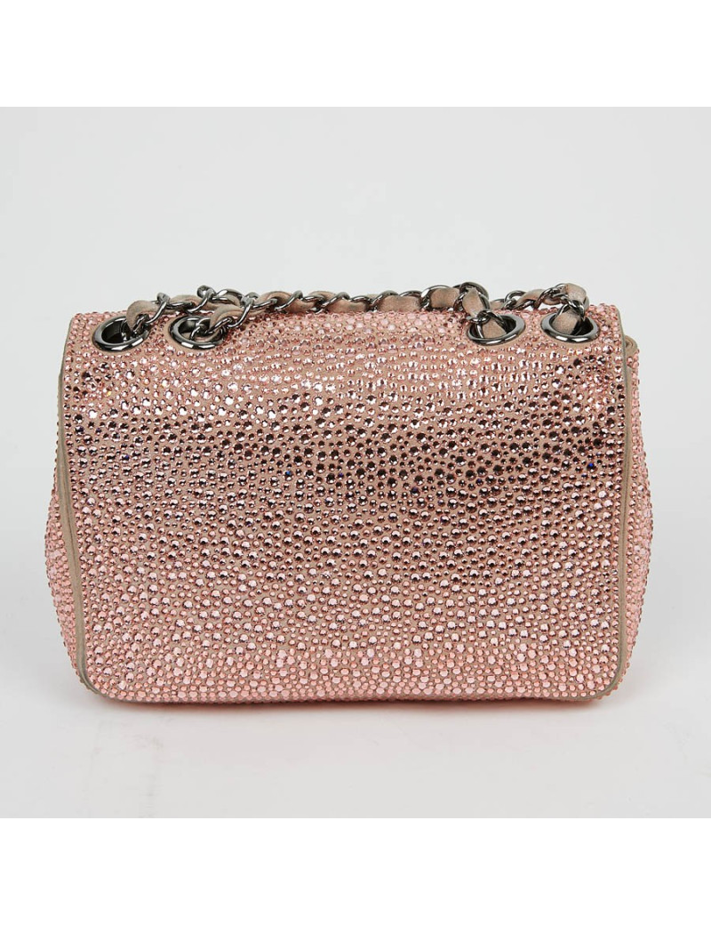 Sac CHANEL en veau velours incrusté de cristal