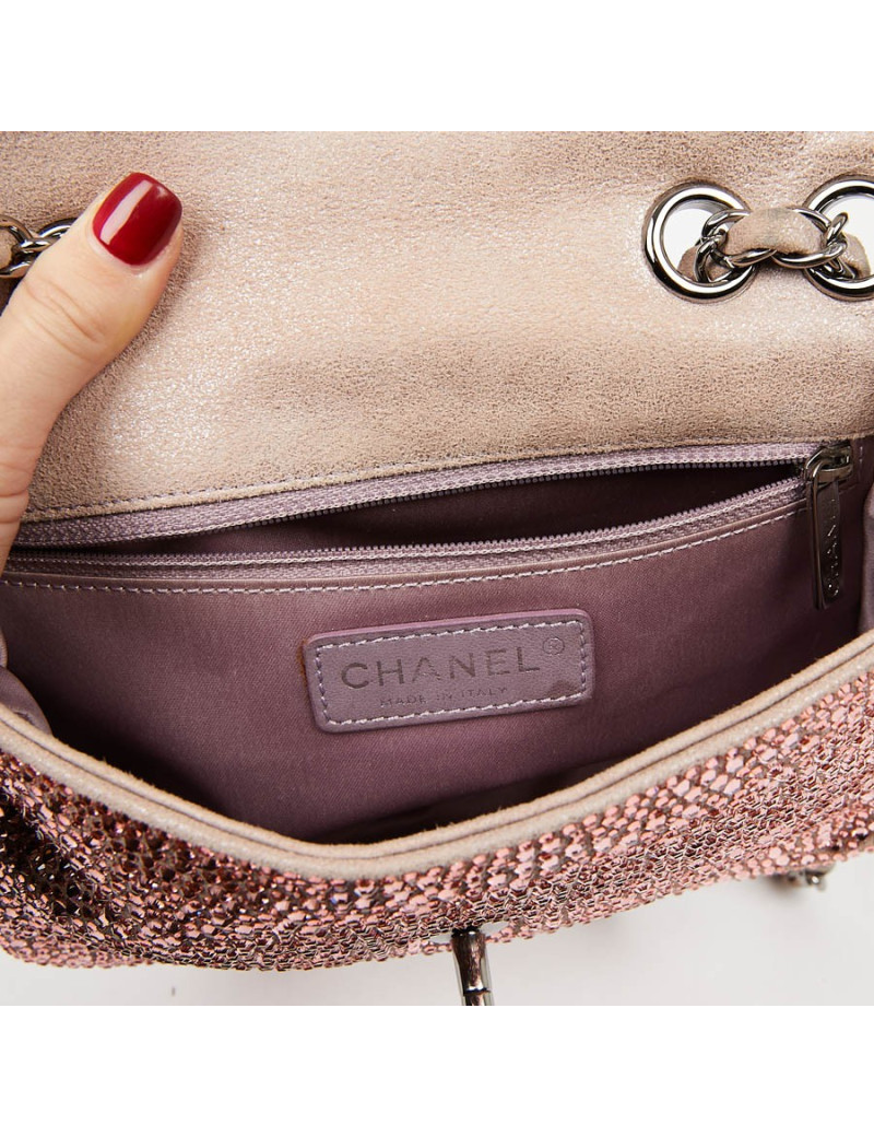 Sac CHANEL en veau velours incrusté de cristal