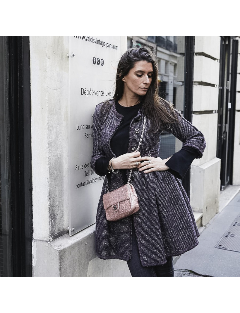 Sac CHANEL en veau velours incrusté de cristal