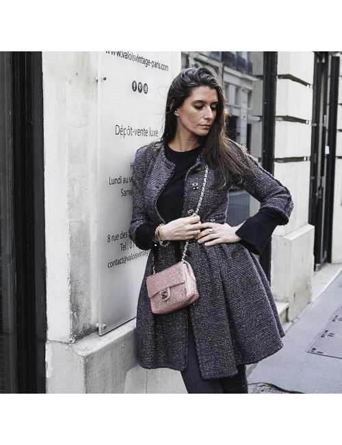 Sac CHANEL en veau velours incrusté de cristal