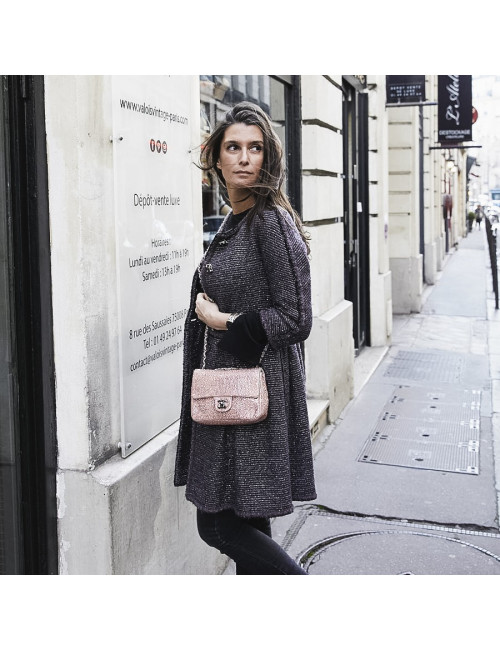 Sac CHANEL en veau velours incrusté de cristal