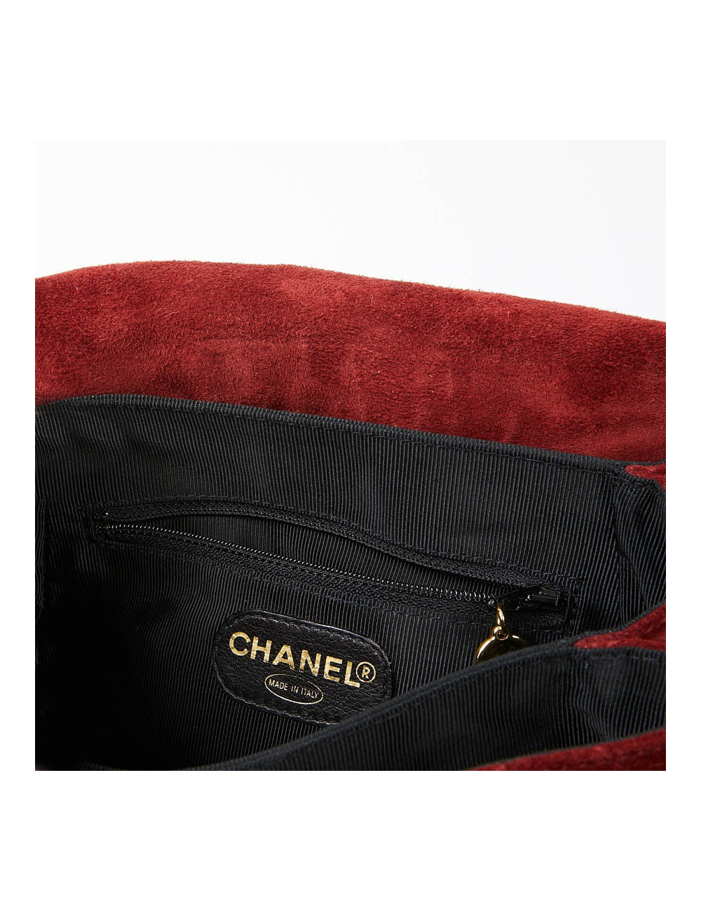 Sac à dos CHANEL veau velours brique