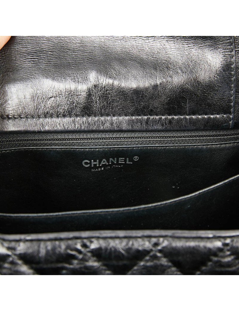 Sac CHANEL cuir froissé noir