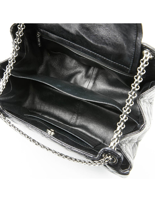 Sac CHANEL cuir froissé noir
