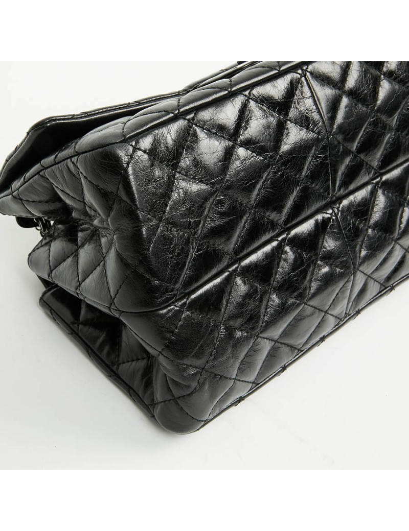 Sac CHANEL cuir froissé noir