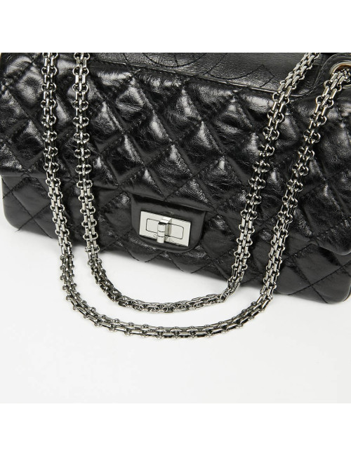 Sac CHANEL cuir froissé noir