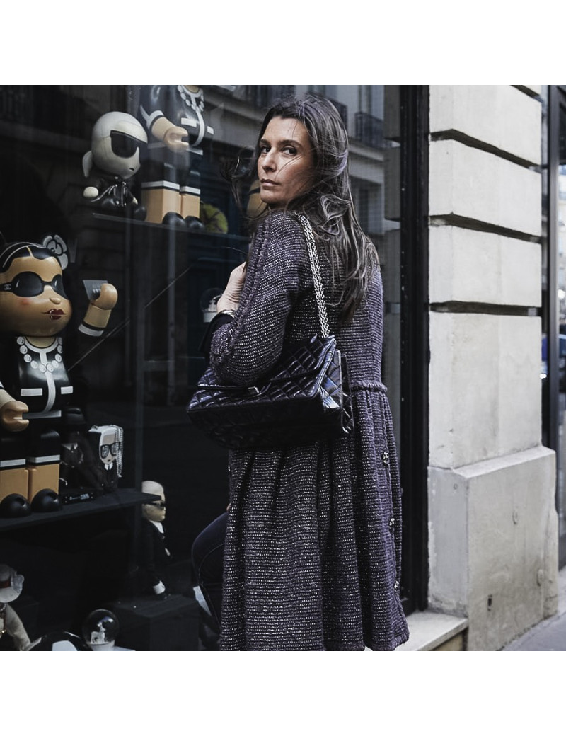 Sac CHANEL cuir froissé noir