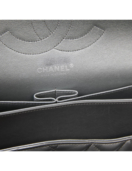 Sac à main CHANEL Jumbo cuir lisse gris acier