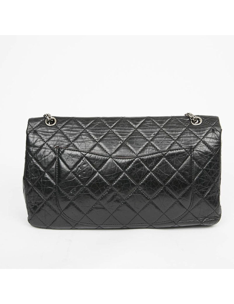 2.55 GM CHANEL cuir verni noir vieilli