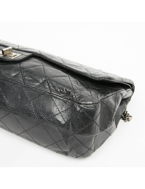 2.55 GM CHANEL cuir noir vieilli