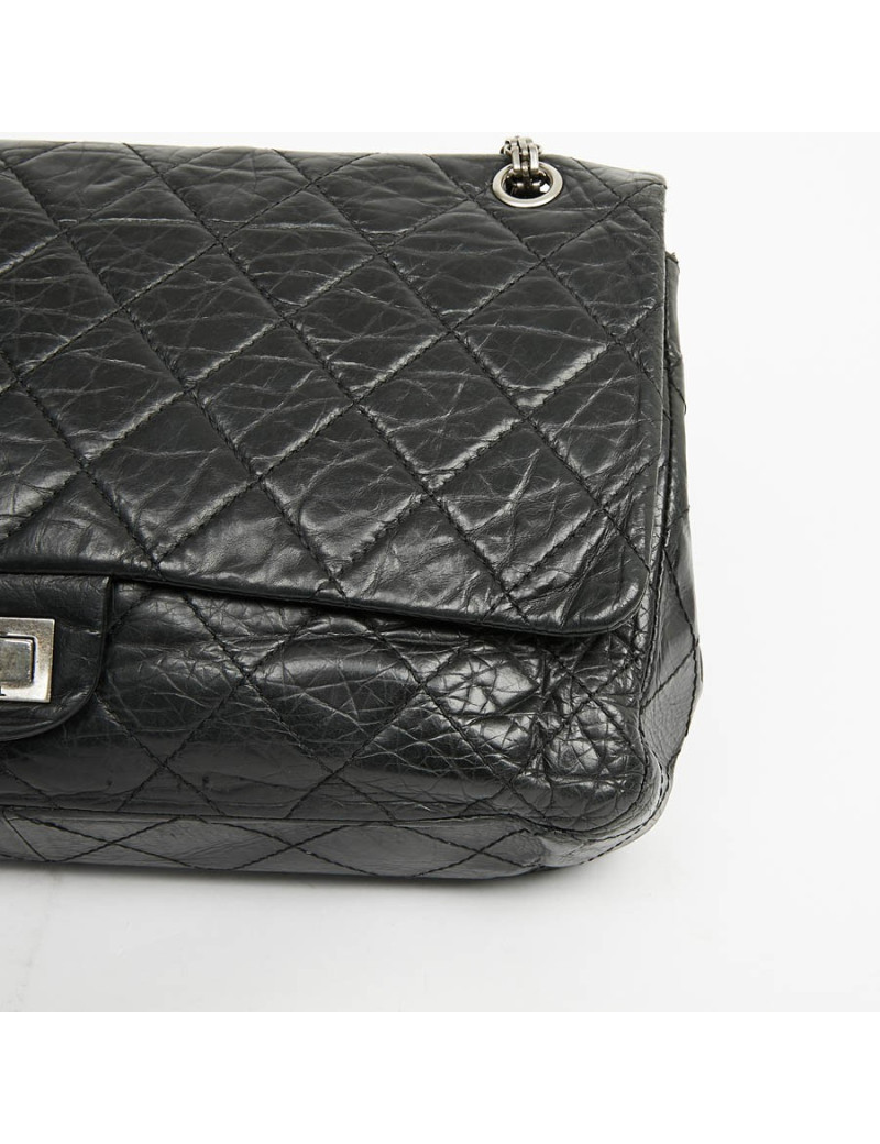 2.55 GM CHANEL cuir noir vieilli
