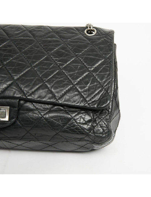2.55 GM CHANEL cuir noir vieilli