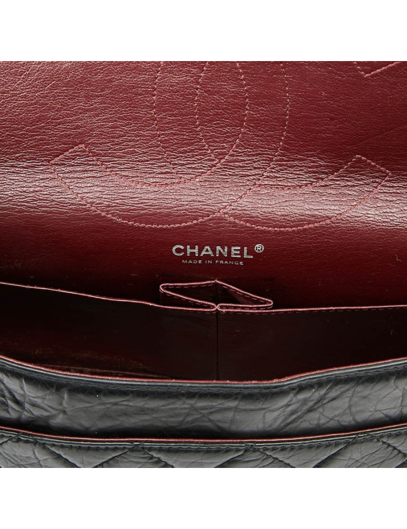 2.55 GM CHANEL cuir noir vieilli