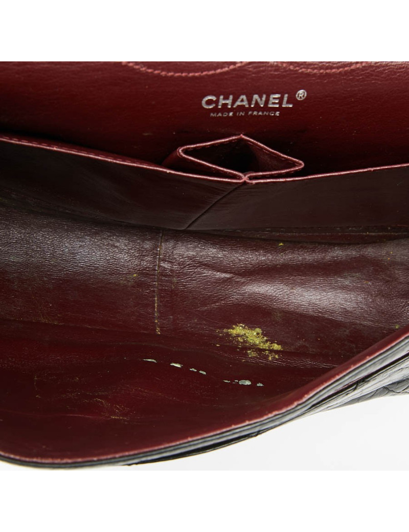 2.55 GM CHANEL cuir verni noir vieilli