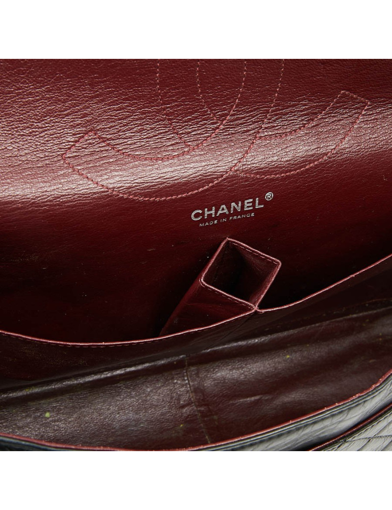 2.55 GM CHANEL cuir noir vieilli