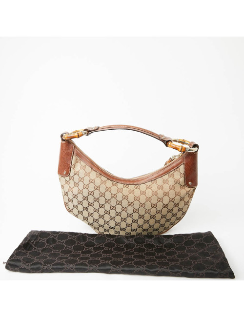 Sac GUCCI Bambou toile monogramme GG