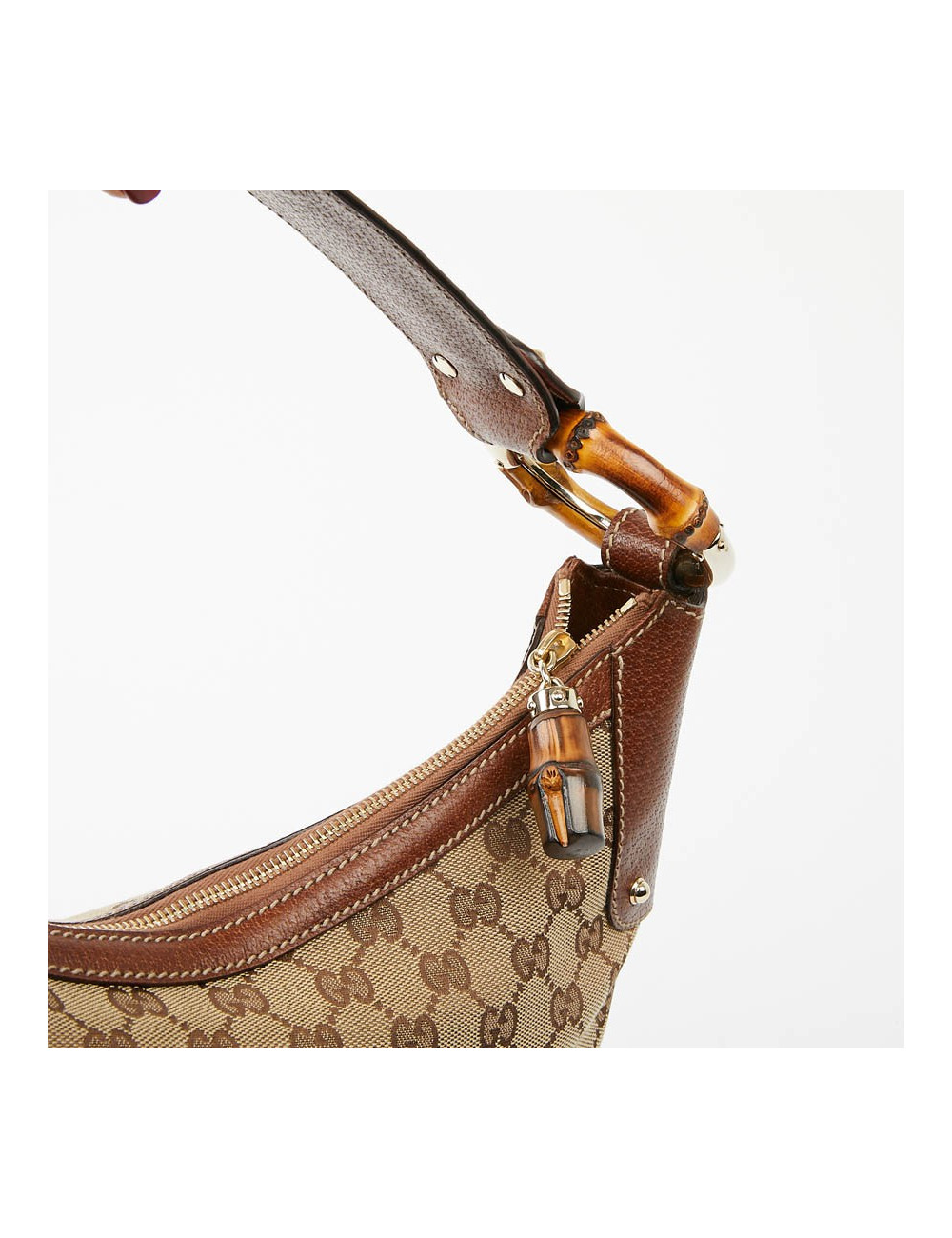 Sac GUCCI Bambou toile monogramme GG