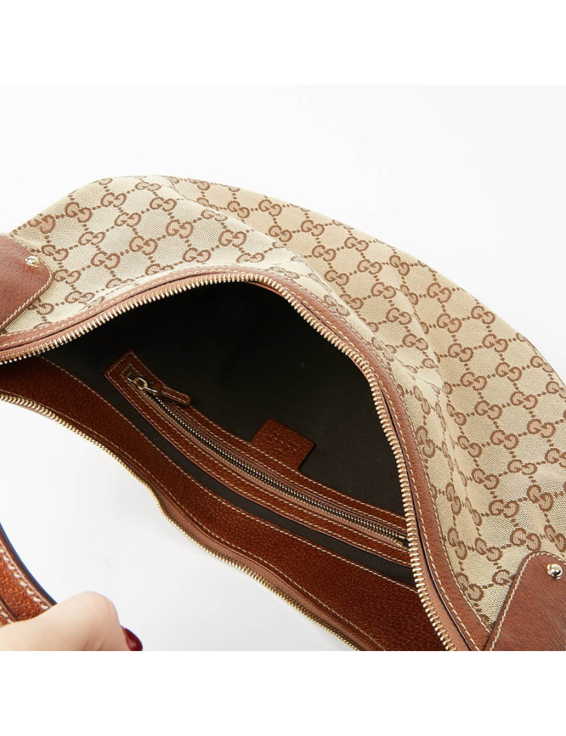 Sac GUCCI Bambou toile monogramme GG