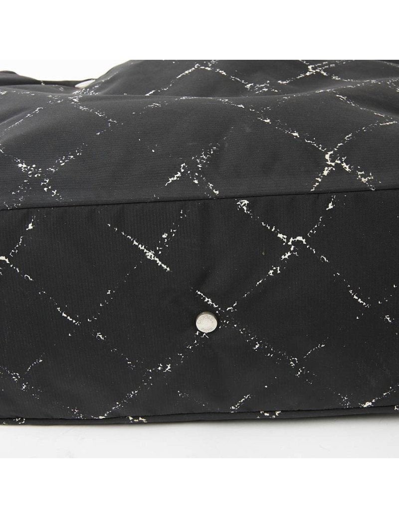 Cabas CHANEL toile noire et blanc