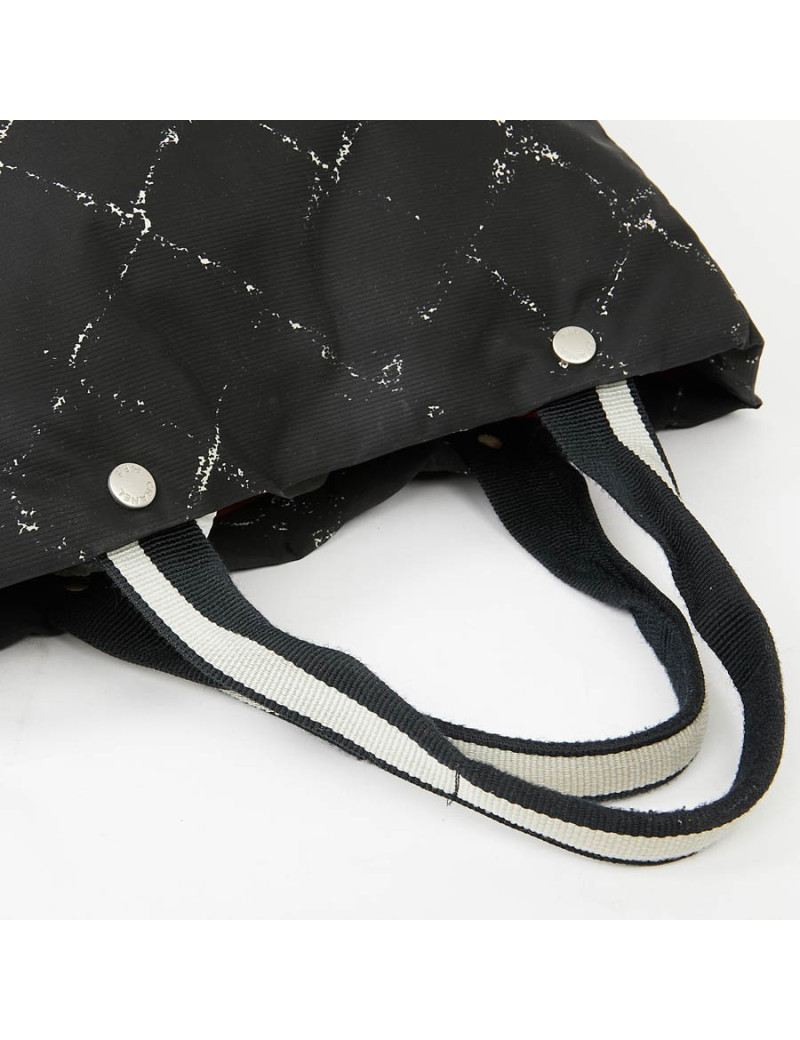 Cabas CHANEL toile noire et blanc
