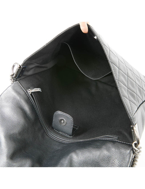 Sacoche CHANEL cuir caviar souple noir