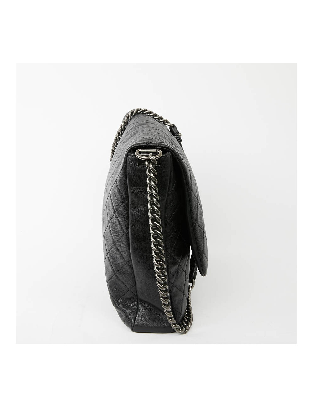 Sacoche CHANEL cuir caviar souple noir