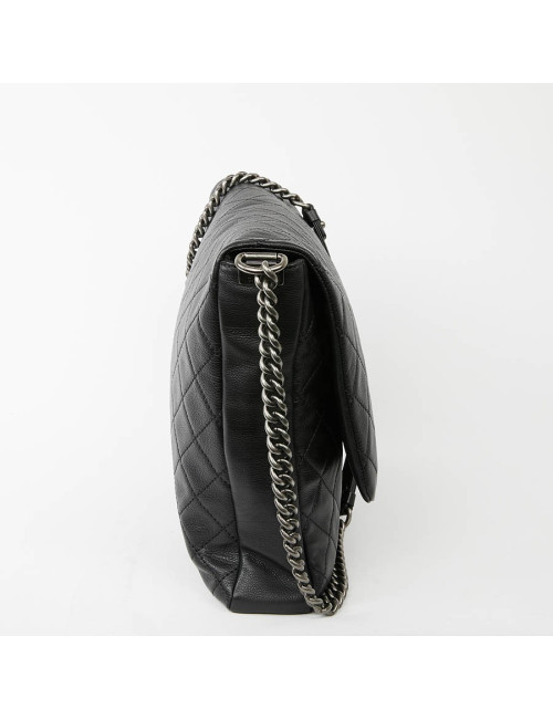 Sacoche CHANEL cuir caviar souple noir