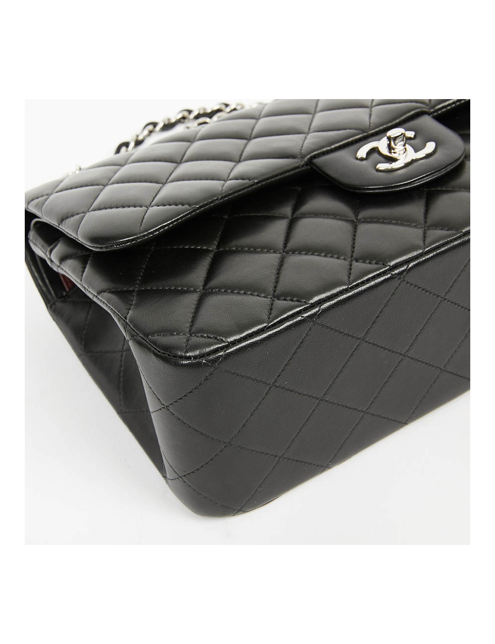 Sac CHANEL Jumbo cuir lisse noir