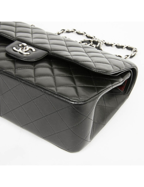 Sac CHANEL Jumbo cuir lisse noir
