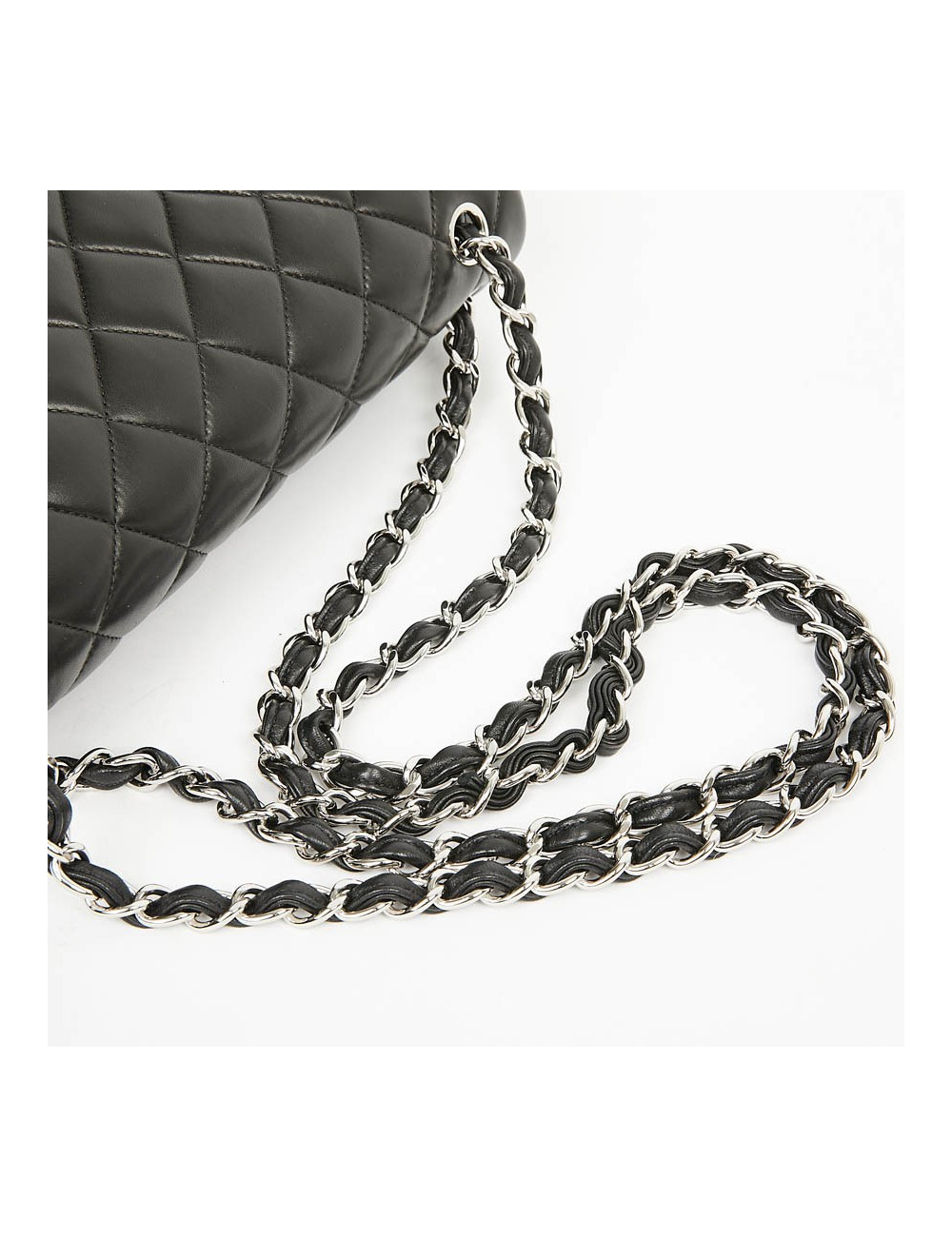 Sac CHANEL Jumbo cuir lisse noir