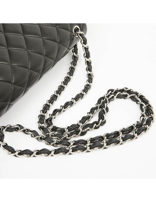 Sac CHANEL Jumbo cuir lisse noir