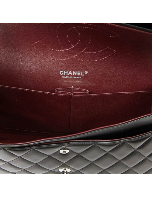 Sac CHANEL Jumbo cuir lisse noir