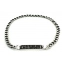 Belt CHANEL black leather and silver chain