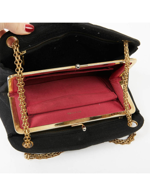 CHANEL sac vintage jersey noir