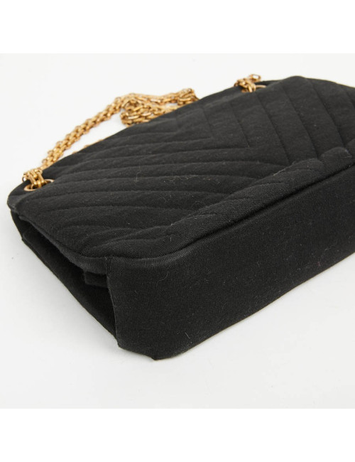 CHANEL sac vintage jersey noir