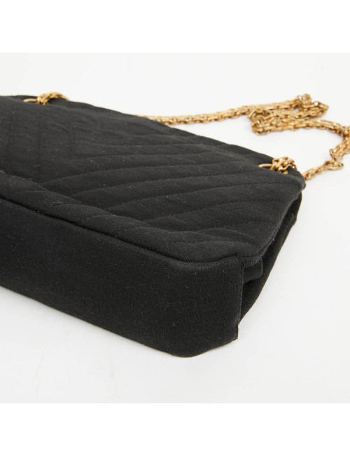 CHANEL sac vintage jersey noir