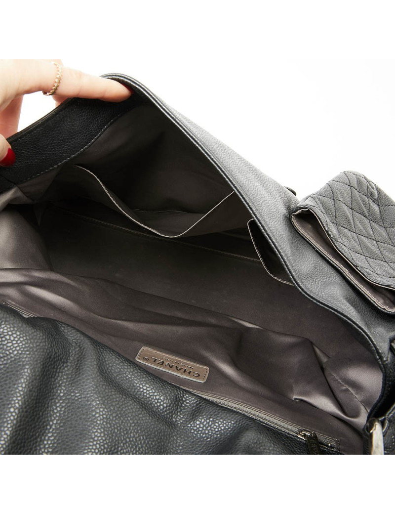 Sac CHANEL épaule noir cuir de veau caviar